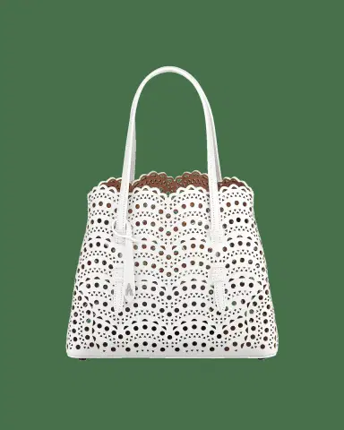 Alaïa Mina 25 Tote Bag in Vienne Wave Perforated Leather | Thumbnail 2 Alaïa Mina 25 Tote Bag in Vienne Wave Perforated Leather | Thumbnail 2