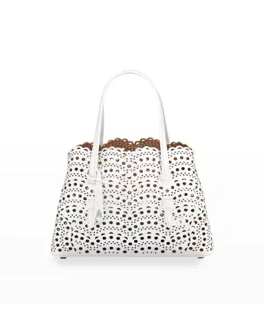 Alaïa Mina 25 Tote Bag in Vienne Wave Perforated Leather | Thumbnail 3 Alaïa Mina 25 Tote Bag in Vienne Wave Perforated Leather | Thumbnail 3
