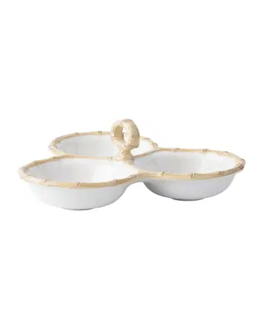 Juliska Bamboo 9" Triple Bowl Server - Natural | Thumbnail 3 Juliska Bamboo 9" Triple Bowl Server - Natural | Thumbnail 3