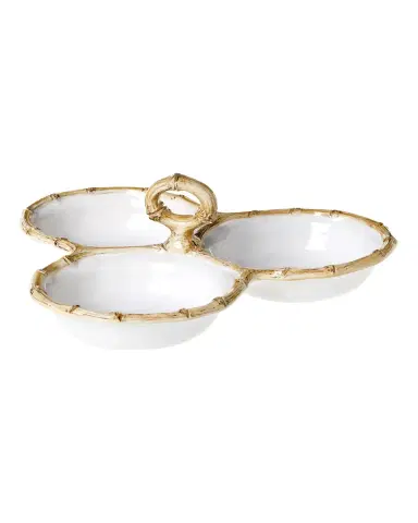 Juliska Bamboo 9" Triple Bowl Server - Natural | Thumbnail 4 Juliska Bamboo 9" Triple Bowl Server - Natural | Thumbnail 4