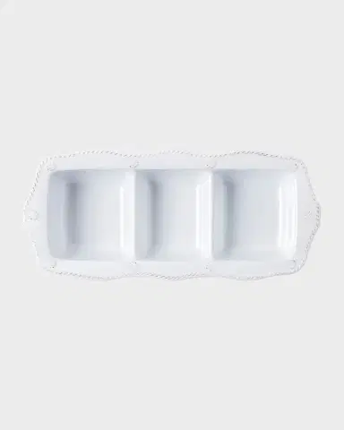 Juliska Berry & Thread Melamine 14" Triple Section Server - Whitewash | Thumbnail 2 Juliska Berry & Thread Melamine 14" Triple Section Server - Whitewash | Thumbnail 2