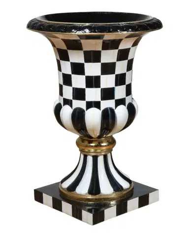 MacKenzie-Childs Courtly Check Pedestal Urn | Thumbnail 1 MacKenzie-Childs Courtly Check Pedestal Urn | Thumbnail 1