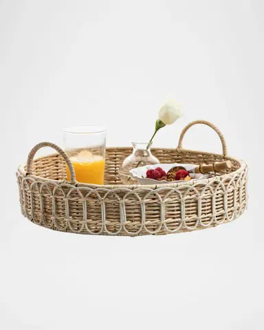 Juliska Provence Rattan 16" Circle Tray - Whitewash | Thumbnail 4 Juliska Provence Rattan 16" Circle Tray - Whitewash | Thumbnail 4