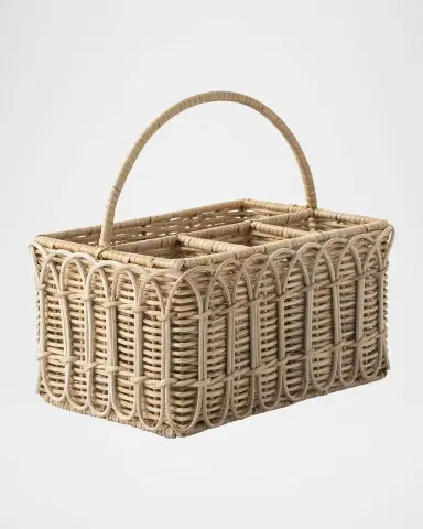 Juliska Provence Rattan Silverware Caddy - Whitewash | Thumbnail 2 Juliska Provence Rattan Silverware Caddy - Whitewash | Thumbnail 2