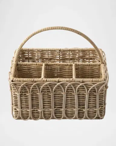 Juliska Provence Rattan Silverware Caddy - Whitewash | Thumbnail 3 Juliska Provence Rattan Silverware Caddy - Whitewash | Thumbnail 3