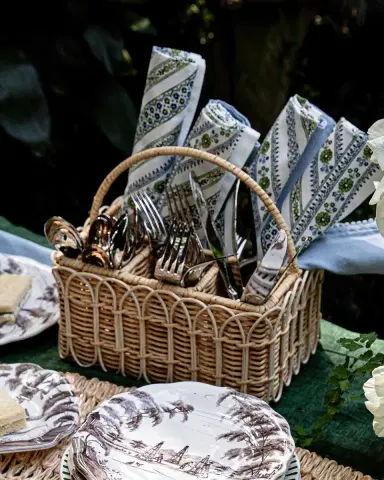Juliska Provence Rattan Silverware Caddy - Whitewash | Thumbnail 5 Juliska Provence Rattan Silverware Caddy - Whitewash | Thumbnail 5