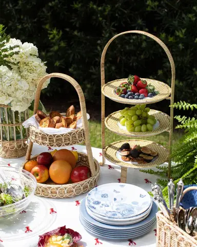 Juliska Provence Rattan Two Tiered Server | Thumbnail 4 Juliska Provence Rattan Two Tiered Server | Thumbnail 4