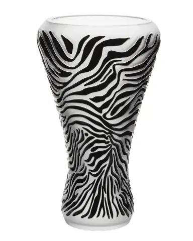 Lalique Enameled Zebra Crystal Vase | Thumbnail 1 Lalique Enameled Zebra Crystal Vase | Thumbnail 1