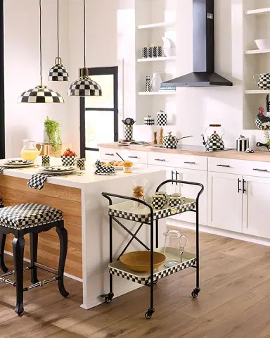 MacKenzie-Childs Courtly Check 2-Tier Kitchen Cart | Thumbnail 5 MacKenzie-Childs Courtly Check 2-Tier Kitchen Cart | Thumbnail 5