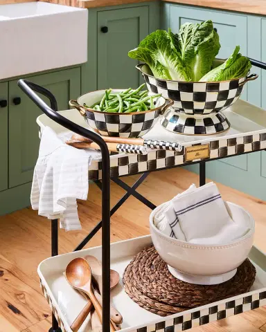 MacKenzie-Childs Courtly Check 2-Tier Kitchen Cart | Thumbnail 6 MacKenzie-Childs Courtly Check 2-Tier Kitchen Cart | Thumbnail 6