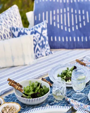 Juliska Sitio Stripe Delft Blue Coupe Bowl | Thumbnail 3 Juliska Sitio Stripe Delft Blue Coupe Bowl | Thumbnail 3