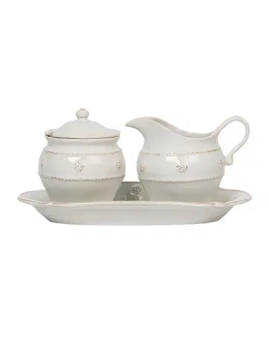 Juliska Berry & Thread Whitewash 3-Piece Sugar and Creamer Set | Thumbnail 1 Juliska Berry & Thread Whitewash 3-Piece Sugar and Creamer Set | Thumbnail 1