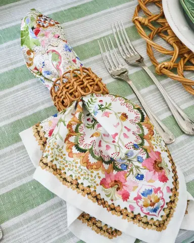 Juliska Provence Rattan Whitewash Napkin Rings, Set of 4 | Thumbnail 4 Juliska Provence Rattan Whitewash Napkin Rings, Set of 4 | Thumbnail 4