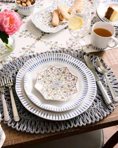 Juliska Sitio Stripe Delft Blue 4-Piece Place Setting | Thumbnail 2 Juliska Sitio Stripe Delft Blue 4-Piece Place Setting | Thumbnail 2