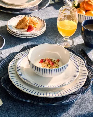 Juliska Sitio Stripe Delft Blue 4-Piece Place Setting | Thumbnail 5 Juliska Sitio Stripe Delft Blue 4-Piece Place Setting | Thumbnail 5