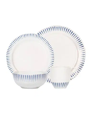 Juliska Sitio Stripe Delft Blue 4-Piece Place Setting | Thumbnail 1 Juliska Sitio Stripe Delft Blue 4-Piece Place Setting | Thumbnail 1
