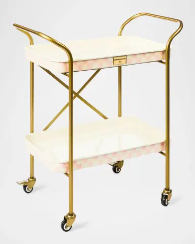 MacKenzie-Childs Rosy Check 2-Tier Kitchen Cart | Thumbnail 2 MacKenzie-Childs Rosy Check 2-Tier Kitchen Cart | Thumbnail 2
