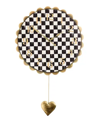 MacKenzie-Childs Courtly Check Heart Pendant Wall Clock | Thumbnail 1 MacKenzie-Childs Courtly Check Heart Pendant Wall Clock | Thumbnail 1