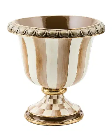 MacKenzie-Childs Mocha Stripe Tabletop Urn | Thumbnail 1 MacKenzie-Childs Mocha Stripe Tabletop Urn | Thumbnail 1