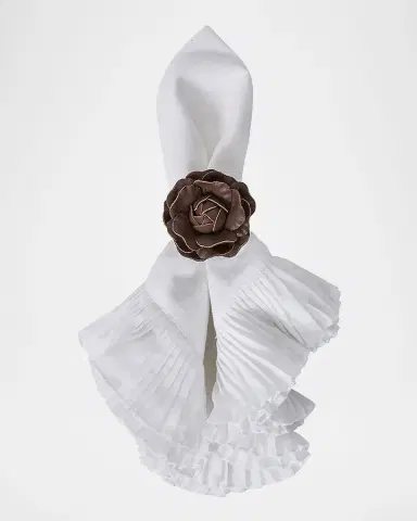 Juliska Camellia Leather Napkin Rings, Set of 4 | Thumbnail 2 Juliska Camellia Leather Napkin Rings, Set of 4 | Thumbnail 2