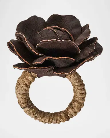Juliska Camellia Leather Napkin Rings, Set of 4 | Thumbnail 6 Juliska Camellia Leather Napkin Rings, Set of 4 | Thumbnail 6