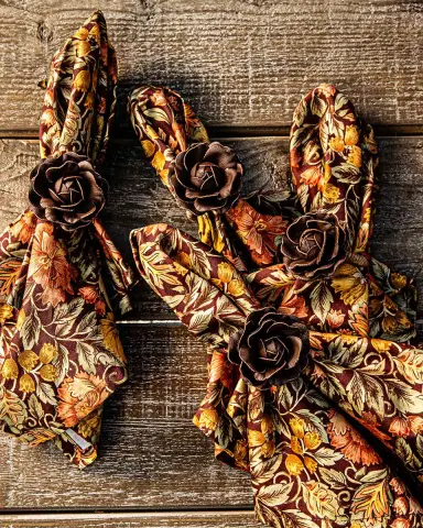 Juliska Camellia Leather Napkin Rings, Set of 4 | Thumbnail 1 Juliska Camellia Leather Napkin Rings, Set of 4 | Thumbnail 1