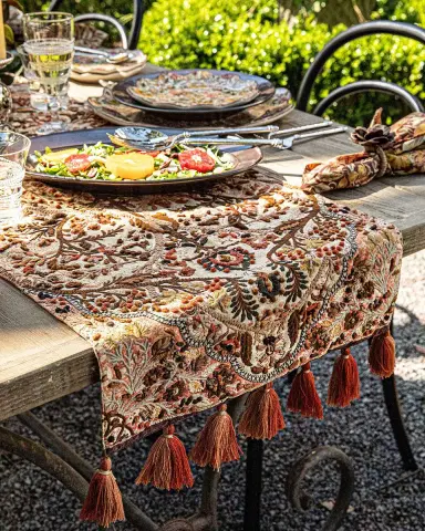 Juliska Willa Embroidered Table Runner, 18" x 90" | Thumbnail 2 Juliska Willa Embroidered Table Runner, 18" x 90" | Thumbnail 2