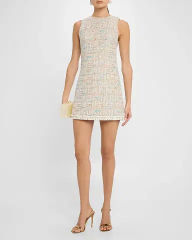 Alice + Olivia Clyde Tweed A-Line Shift Dress | Thumbnail 2 Alice + Olivia Clyde Tweed A-Line Shift Dress | Thumbnail 2