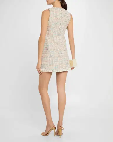 Alice + Olivia Clyde Tweed A-Line Shift Dress | Thumbnail 3 Alice + Olivia Clyde Tweed A-Line Shift Dress | Thumbnail 3