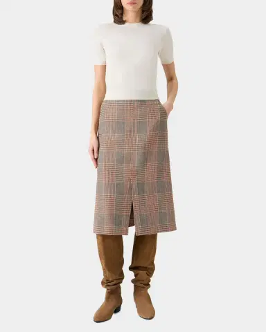 Akris punto Check Wool A-Line Midi Skirt | Thumbnail 2 Akris punto Check Wool A-Line Midi Skirt | Thumbnail 2