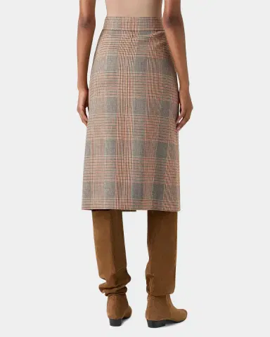 Akris punto Check Wool A-Line Midi Skirt | Thumbnail 3 Akris punto Check Wool A-Line Midi Skirt | Thumbnail 3