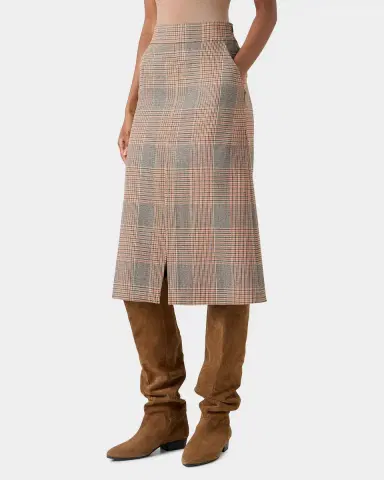Akris punto Check Wool A-Line Midi Skirt | Thumbnail 6 Akris punto Check Wool A-Line Midi Skirt | Thumbnail 6