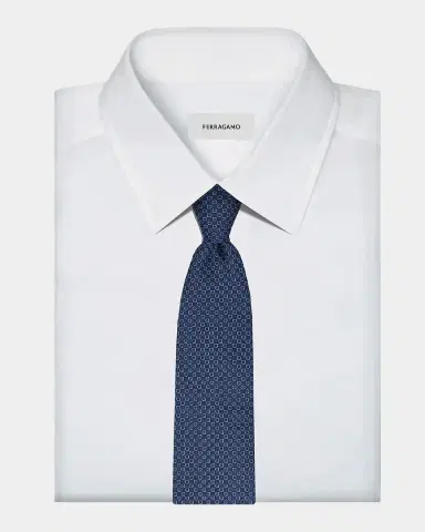Ferragamo Men's Micro-Gancini Jacquard Silk Tie | Thumbnail 2 Ferragamo Men's Micro-Gancini Jacquard Silk Tie | Thumbnail 2
