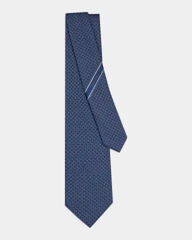 Ferragamo Men's Micro-Gancini Jacquard Silk Tie | Thumbnail 3 Ferragamo Men's Micro-Gancini Jacquard Silk Tie | Thumbnail 3