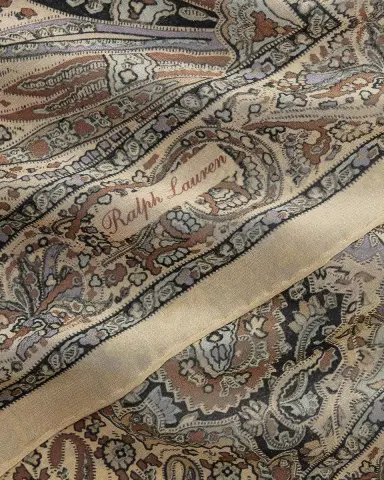 Ralph Lauren Collection Paisley Crepe de Chine Square Scarf | Thumbnail 4 Ralph Lauren Collection Paisley Crepe de Chine Square Scarf | Thumbnail 4