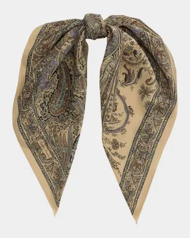 Ralph Lauren Collection Paisley Crepe de Chine Square Scarf | Thumbnail 5 Ralph Lauren Collection Paisley Crepe de Chine Square Scarf | Thumbnail 5