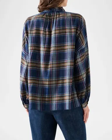 Akris punto Checked Wool-Blend Blouse | Thumbnail 3 Akris punto Checked Wool-Blend Blouse | Thumbnail 3