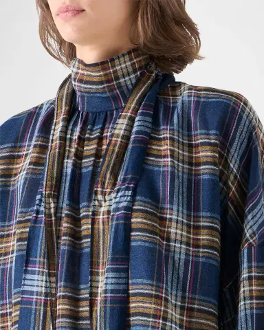 Akris punto Checked Wool-Blend Blouse | Thumbnail 5 Akris punto Checked Wool-Blend Blouse | Thumbnail 5