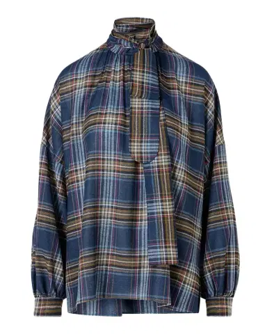 Akris punto Checked Wool-Blend Blouse | Thumbnail 1 Akris punto Checked Wool-Blend Blouse | Thumbnail 1