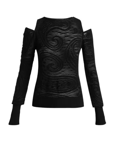 Etro Paisley Knit Cold-Shoulder Crewneck Sweater | Thumbnail 1 Etro Paisley Knit Cold-Shoulder Crewneck Sweater | Thumbnail 1