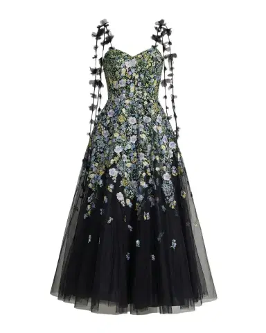 Mac Duggal Floral-Embroidered Tassel Tulle A-Line Cocktail Maxi Dress | Thumbnail 1 Mac Duggal Floral-Embroidered Tassel Tulle A-Line Cocktail Maxi Dress | Thumbnail 1