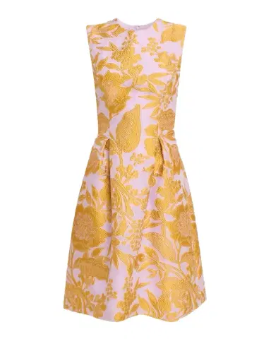Lela Rose Sleeveless Floral Fil Coupe Knee-Length Dress | Thumbnail 1 Lela Rose Sleeveless Floral Fil Coupe Knee-Length Dress | Thumbnail 1