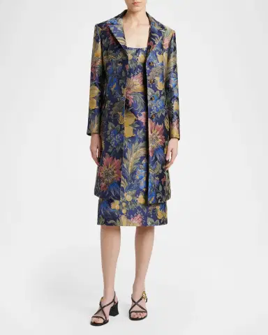 Etro Sleeveless Floral Jacquard Midi Dress | Thumbnail 2 Etro Sleeveless Floral Jacquard Midi Dress | Thumbnail 2