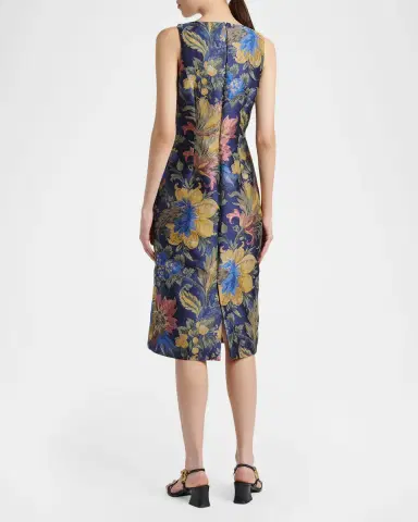 Etro Sleeveless Floral Jacquard Midi Dress | Thumbnail 3 Etro Sleeveless Floral Jacquard Midi Dress | Thumbnail 3
