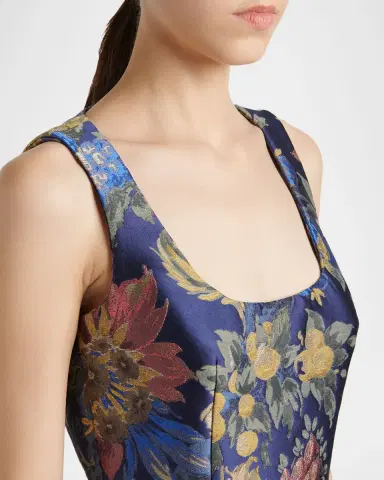 Etro Sleeveless Floral Jacquard Midi Dress | Thumbnail 5 Etro Sleeveless Floral Jacquard Midi Dress | Thumbnail 5