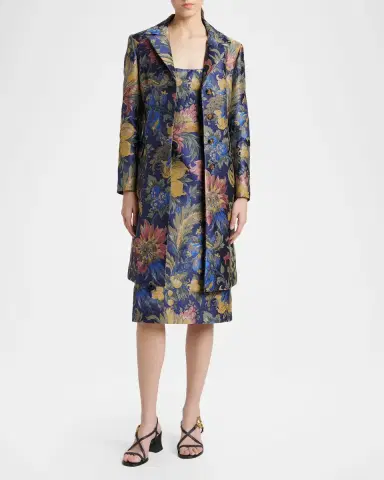 Etro Floral Jacquard Single-Breasted A-Line Jacket | Thumbnail 2 Etro Floral Jacquard Single-Breasted A-Line Jacket | Thumbnail 2