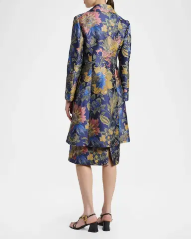 Etro Floral Jacquard Single-Breasted A-Line Jacket | Thumbnail 3 Etro Floral Jacquard Single-Breasted A-Line Jacket | Thumbnail 3