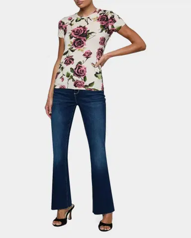 L'AGENCE Ressi Short-Sleeve Rose Tee | Thumbnail 2 L'AGENCE Ressi Short-Sleeve Rose Tee | Thumbnail 2