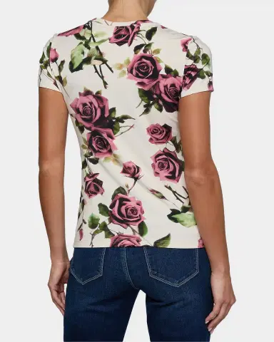 L'AGENCE Ressi Short-Sleeve Rose Tee | Thumbnail 3 L'AGENCE Ressi Short-Sleeve Rose Tee | Thumbnail 3