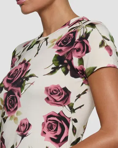 L'AGENCE Ressi Short-Sleeve Rose Tee | Thumbnail 4 L'AGENCE Ressi Short-Sleeve Rose Tee | Thumbnail 4